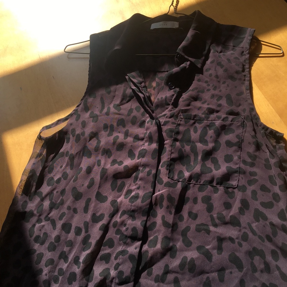 Animal Print High Low Button Up Dress/Tunic